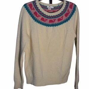 C. Wonder Cream Sweater with Pink and Green Pattern